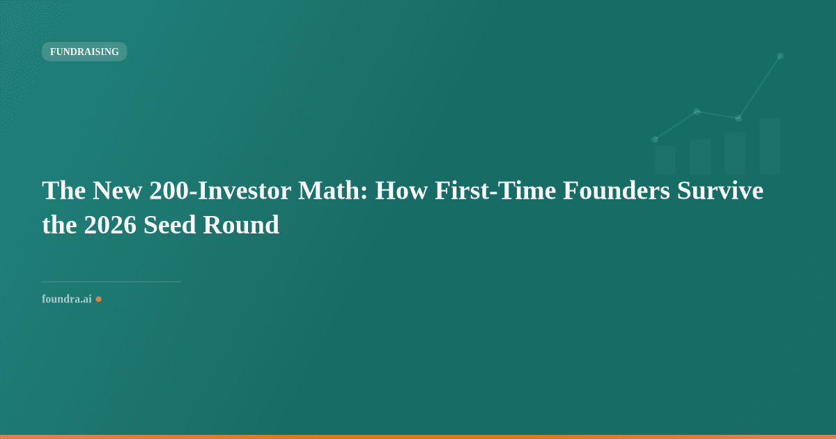 The New 200-Investor Math: How First-Time Founders Survive the 2026 Seed Round