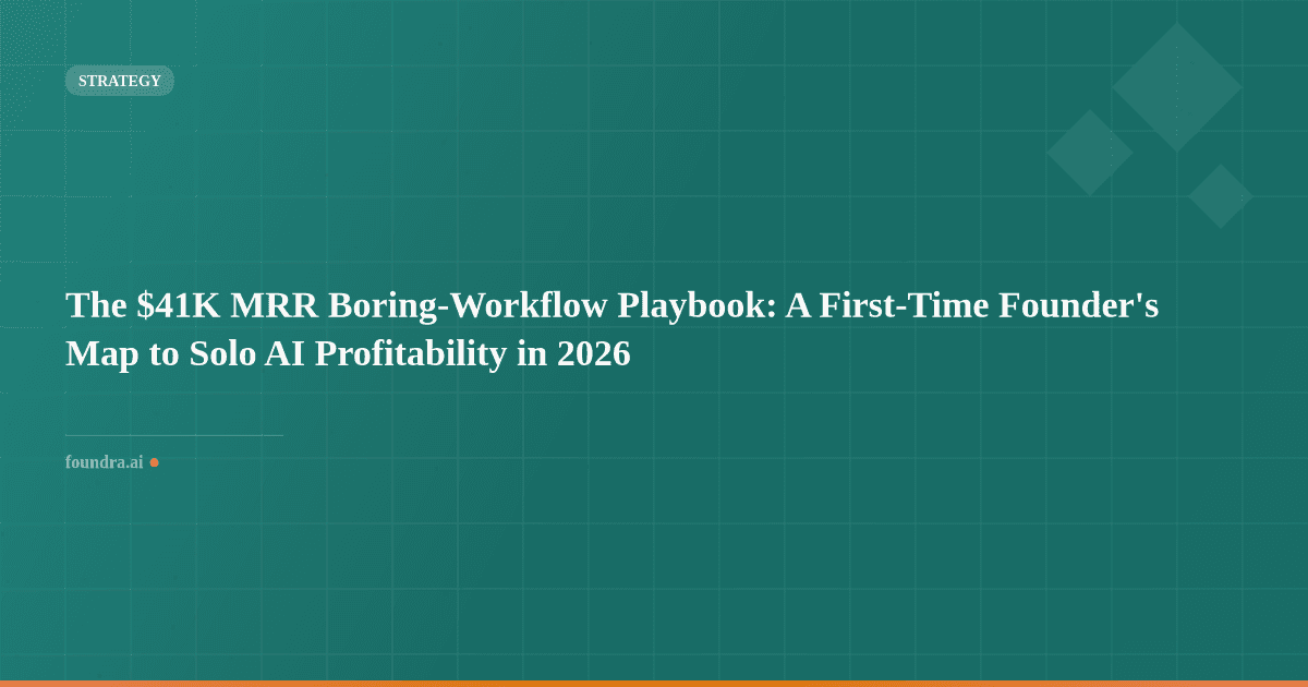 The $41K MRR Boring-Workflow Playbook: A First-Time Founder's Map to Solo AI Profitability in 2026