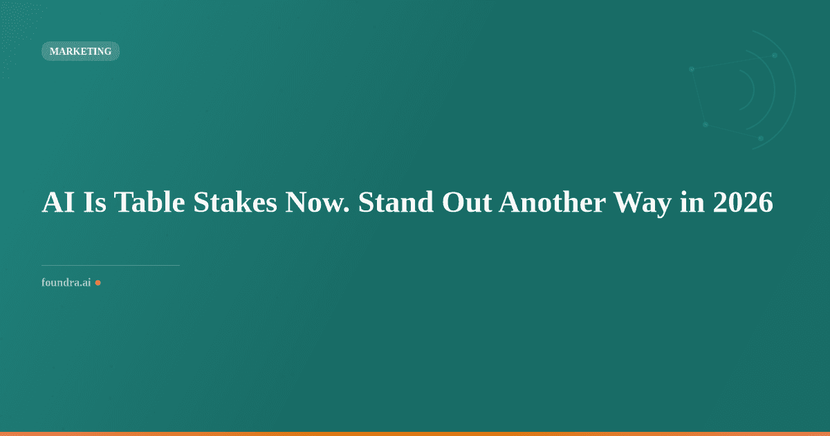 AI Is Table Stakes Now. Stand Out Another Way in 2026