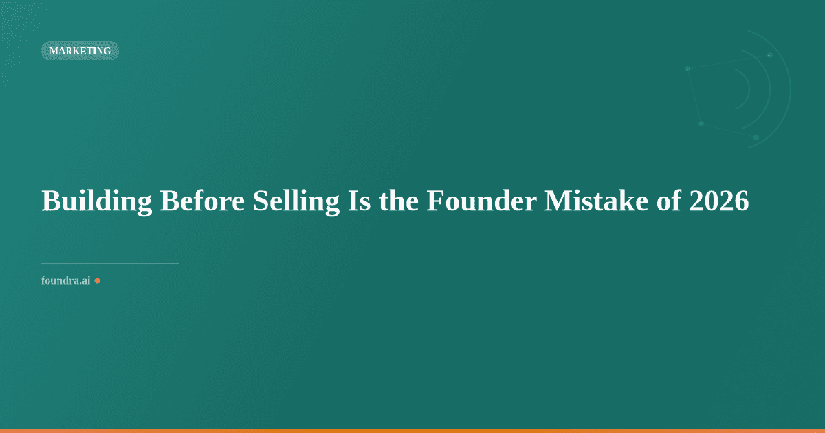 Building Before Selling Is the Founder Mistake of 2026