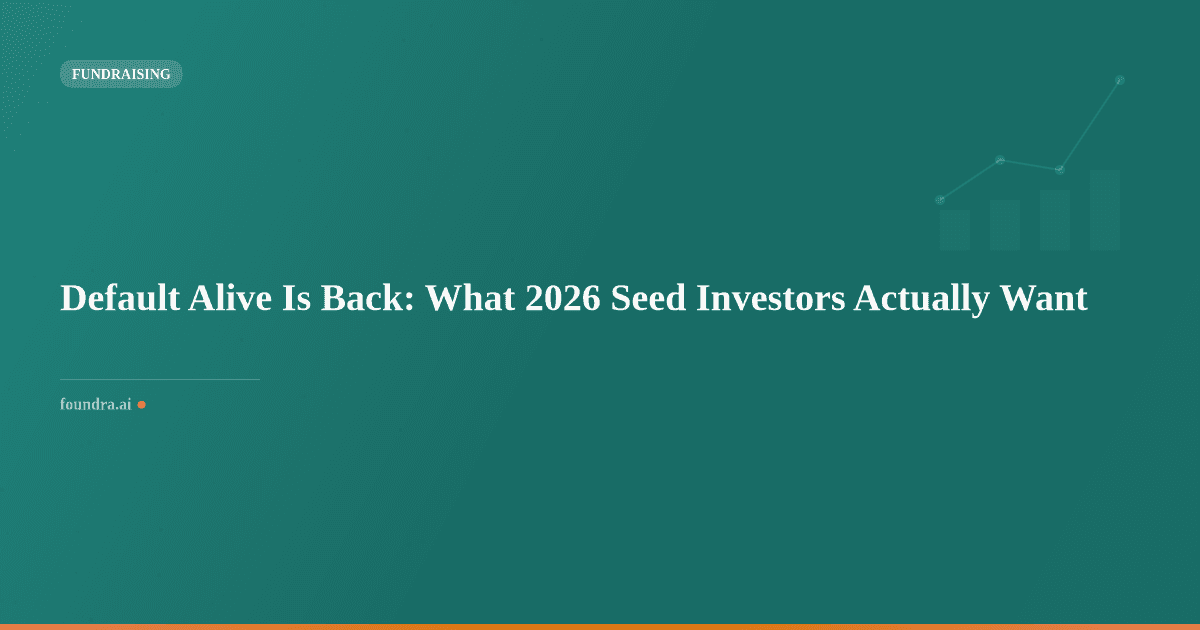 Default Alive Is Back: What 2026 Seed Investors Actually Want
