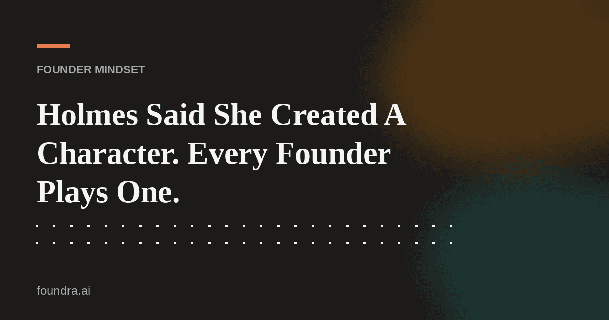 Holmes Said She Created A Character. Every Founder Plays One.