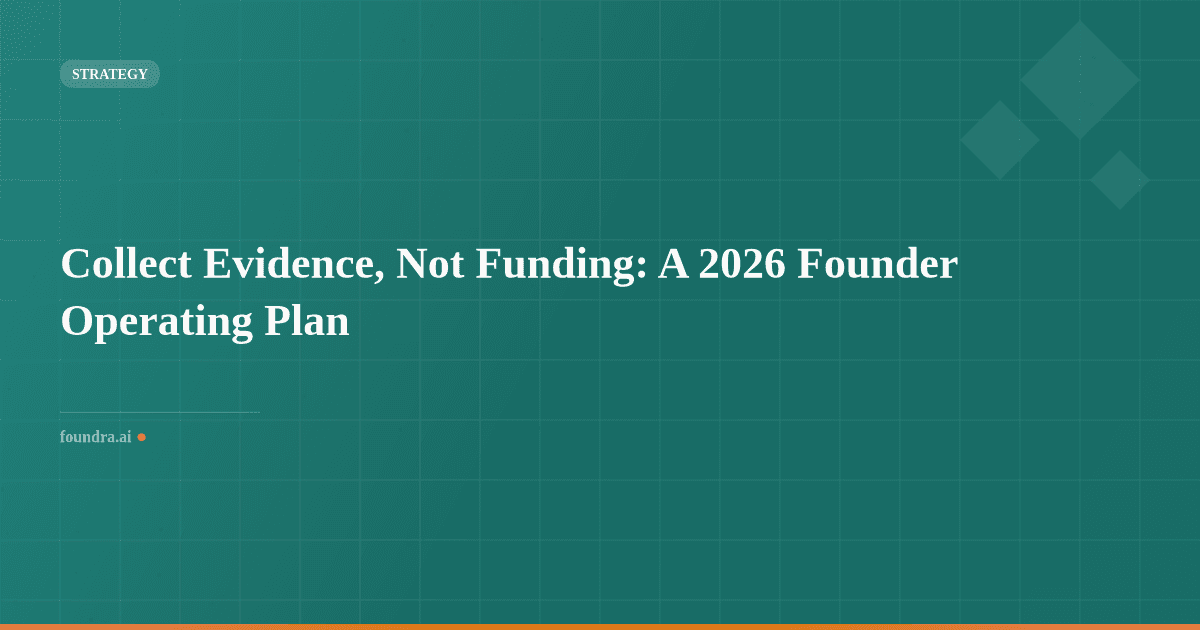 Collect Evidence, Not Funding: A 2026 Founder Operating Plan