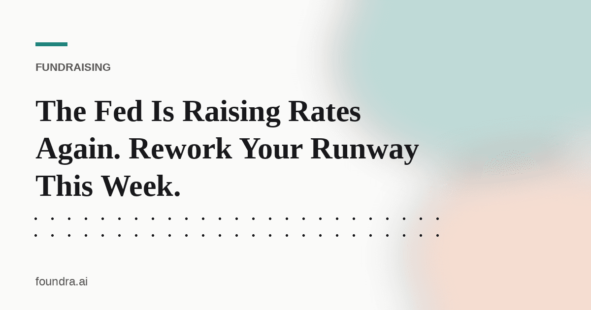 The Fed Is Raising Rates Again. Rework Your Runway This Week.