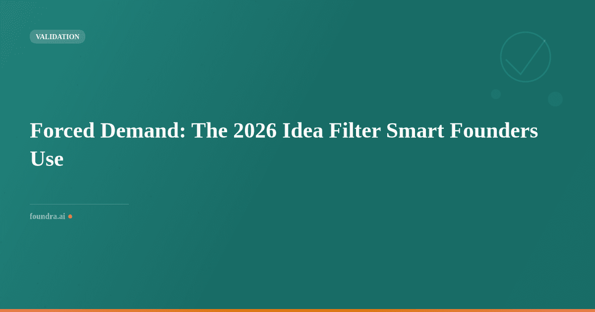 Forced Demand: The 2026 Idea Filter Smart Founders Use