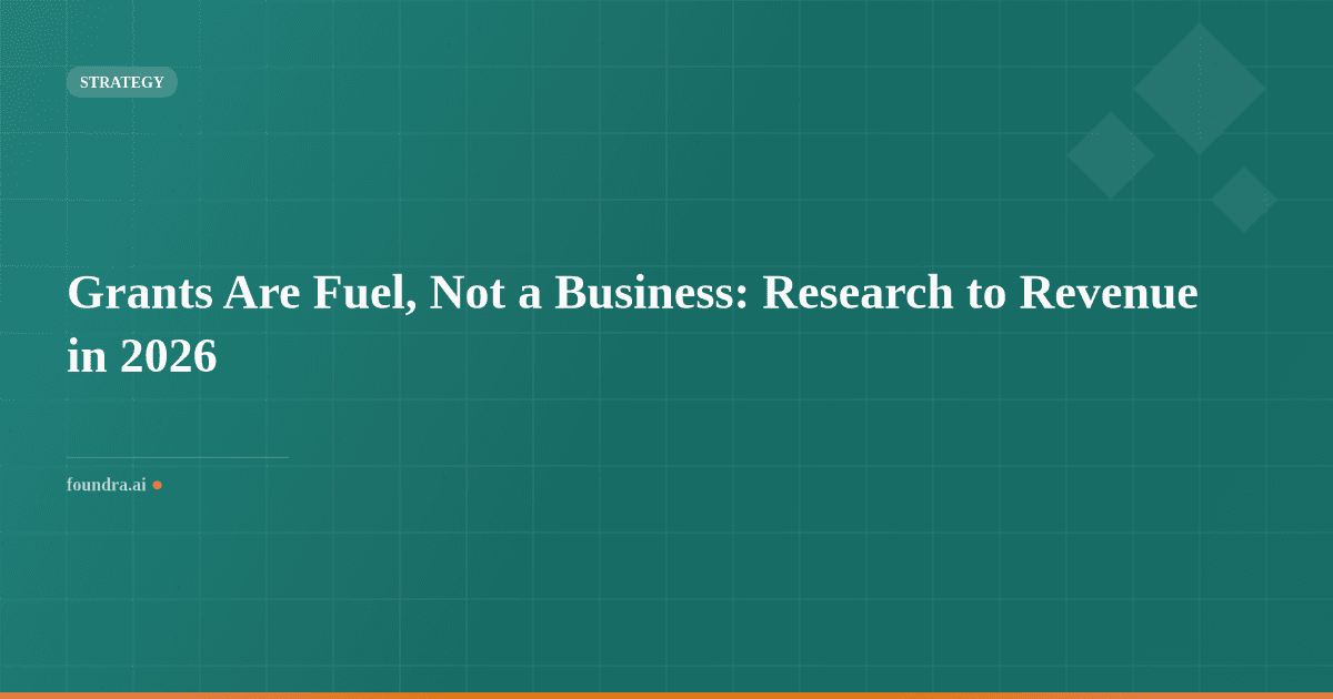 Grants Are Fuel, Not a Business: Research to Revenue in 2026