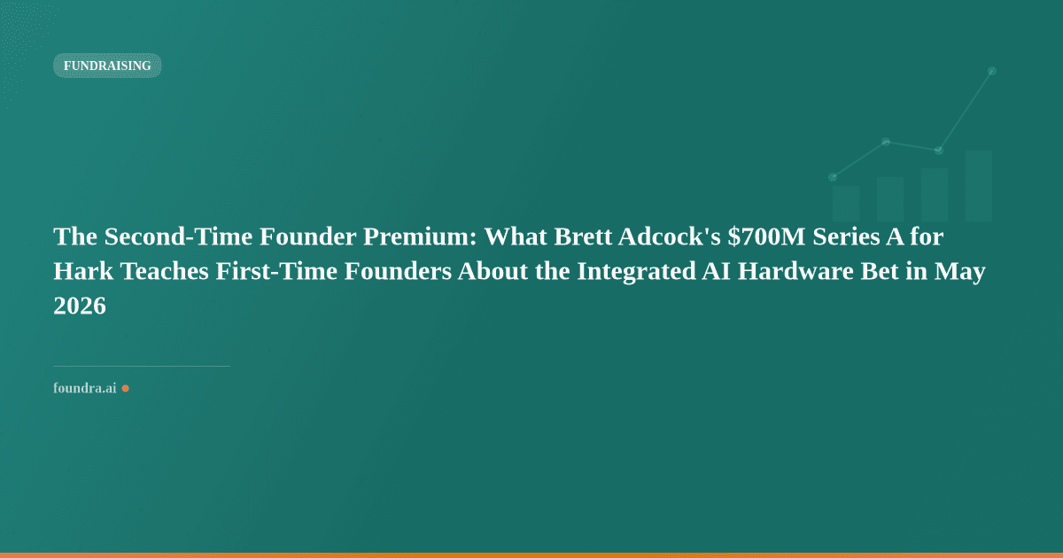 The Second-Time Founder Premium: What Brett Adcock's $700M Series A for Hark Teaches First-Time Founders About the Integrated AI Hardware Bet in May 2026