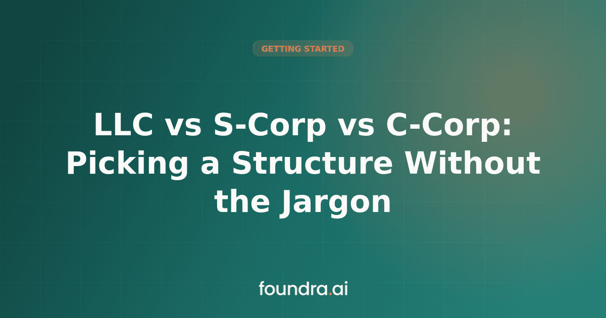 LLC vs S-Corp vs C-Corp: Picking a Structure Without the Jargon