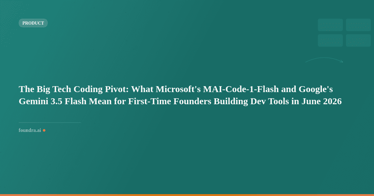 The Big Tech Coding Pivot: What Microsoft's MAI-Code-1-Flash and Google's Gemini 3.5 Flash Mean for First-Time Founders Building Dev Tools in June 2026