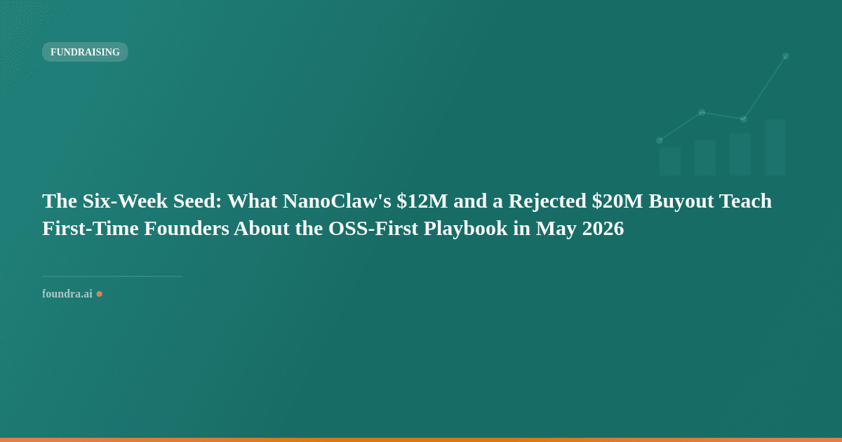 The Six-Week Seed: What NanoClaw's $12M and a Rejected $20M Buyout Teach First-Time Founders About the OSS-First Playbook in May 2026