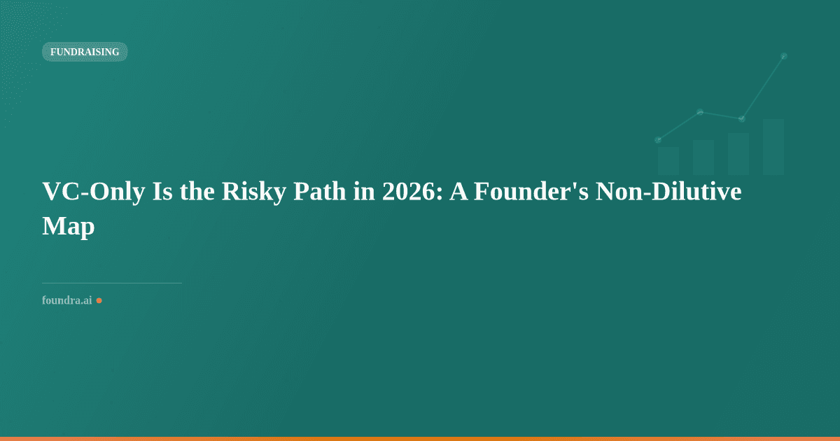 VC-Only Is the Risky Path in 2026: A Founder's Non-Dilutive Map