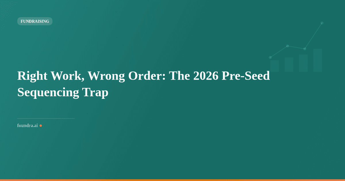 Right Work, Wrong Order: The 2026 Pre-Seed Sequencing Trap