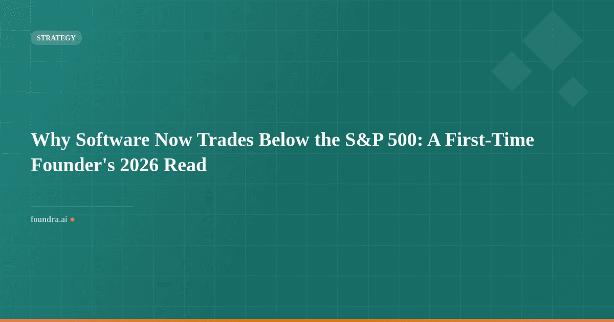 Why Software Now Trades Below the S&P 500: A First-Time Founder's 2026 Read