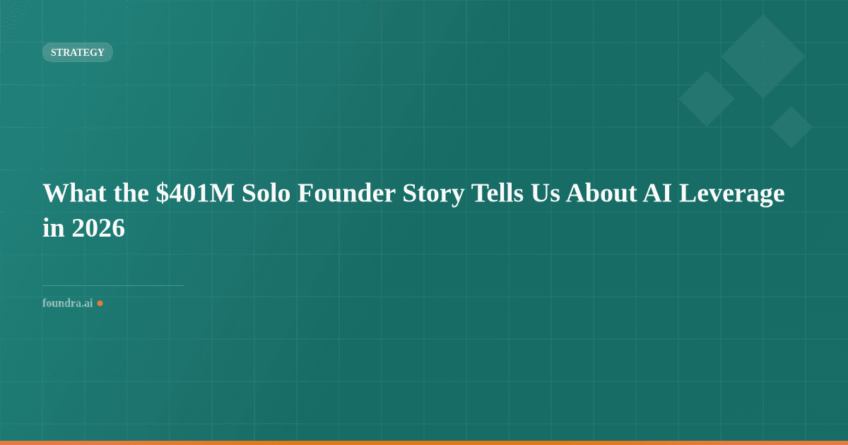What the $401M Solo Founder Story Tells Us About AI Leverage in 2026