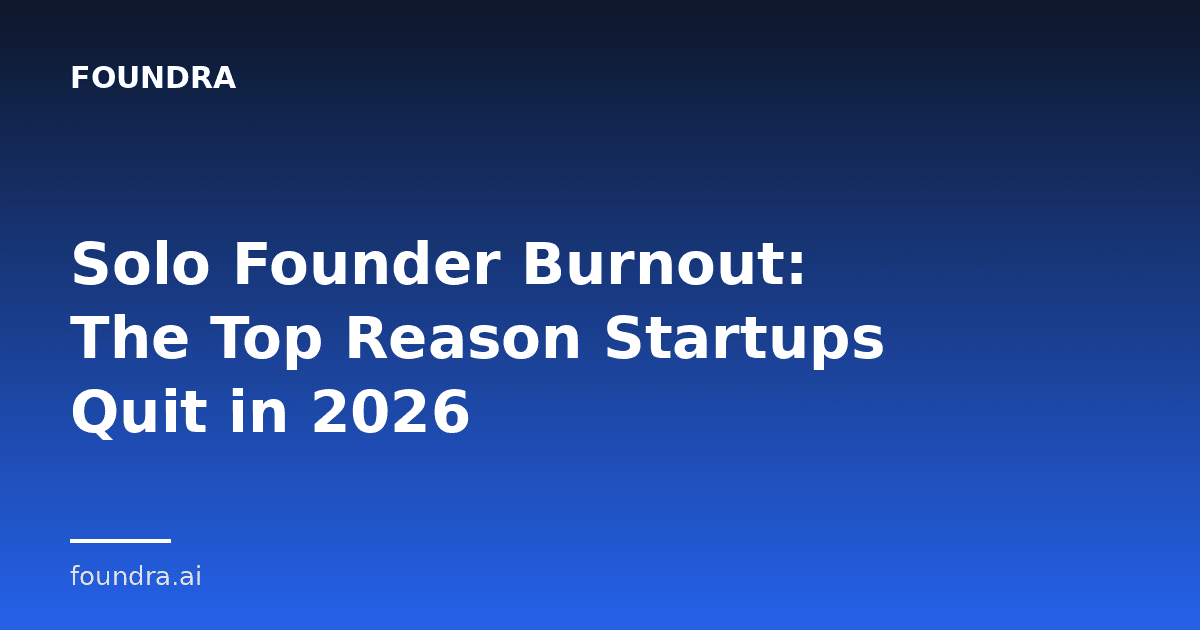 Burnout Is the Top Reason Solo Founders Quit in 2026