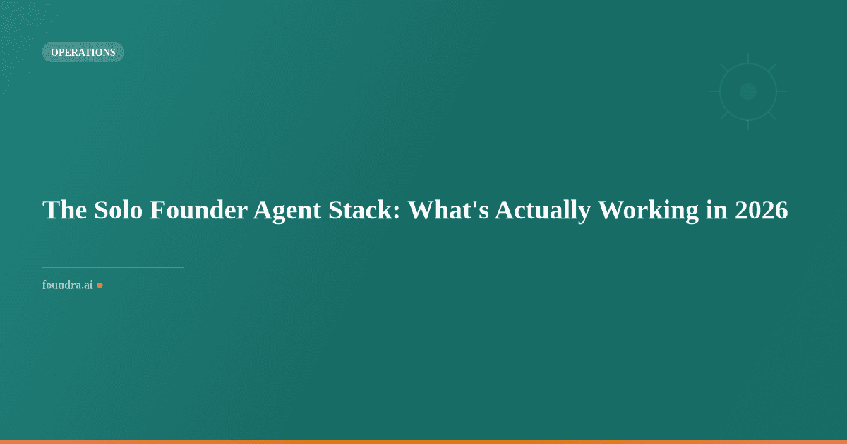 The Solo Founder Agent Stack: What's Actually Working in 2026