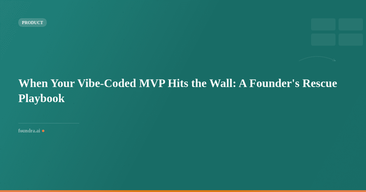 When Your Vibe-Coded MVP Hits the Wall: A Founder's Rescue Playbook