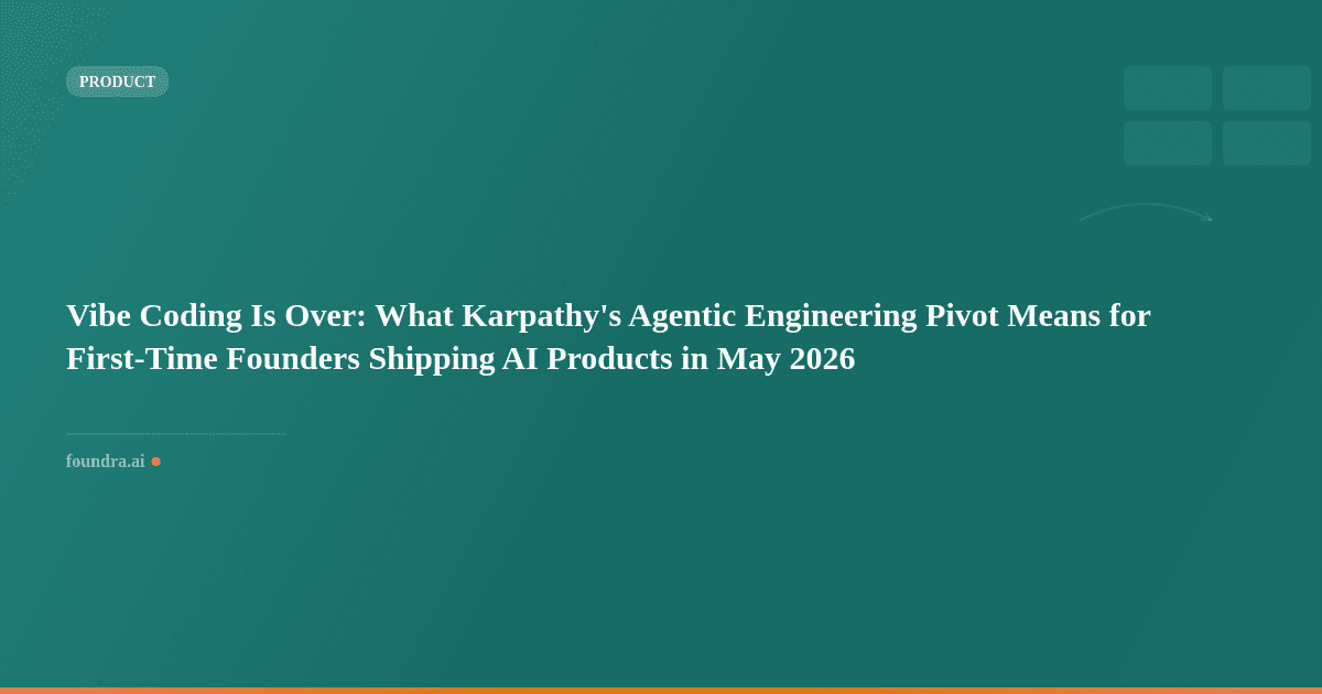 Vibe Coding Is Over: What Karpathy's Agentic Engineering Pivot Means for First-Time Founders Shipping AI Products in May 2026