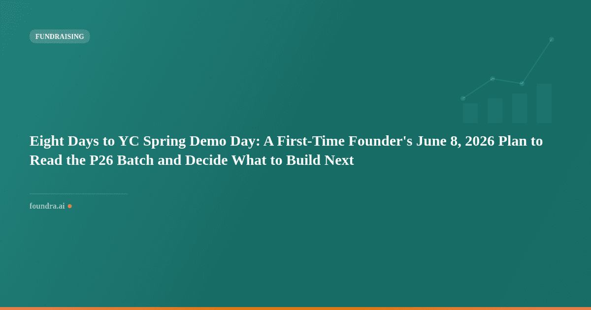 Eight Days to YC Spring Demo Day: A First-Time Founder's June 8, 2026 Plan to Read the P26 Batch and Decide What to Build Next